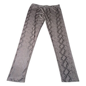 Cat Walk Studio Snake Print Leggings Design Size Large Grey & Black